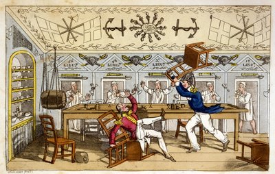 The Ward Room: Newcome and Capt. Clackett, from 